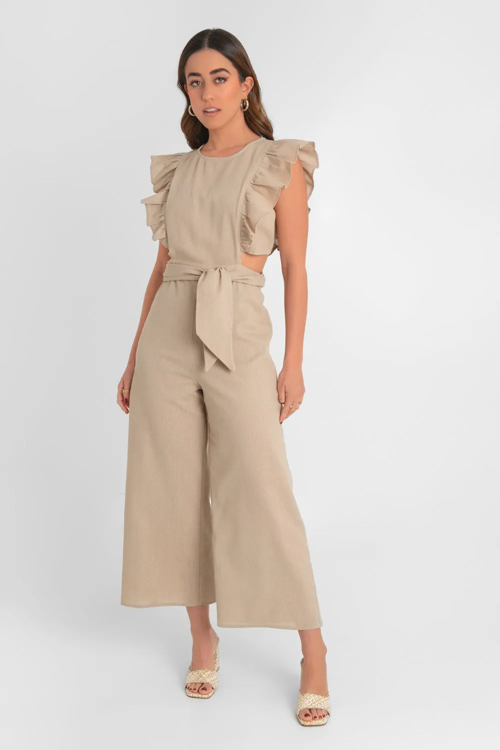 Palazzo culotte con olanes cut out cintura