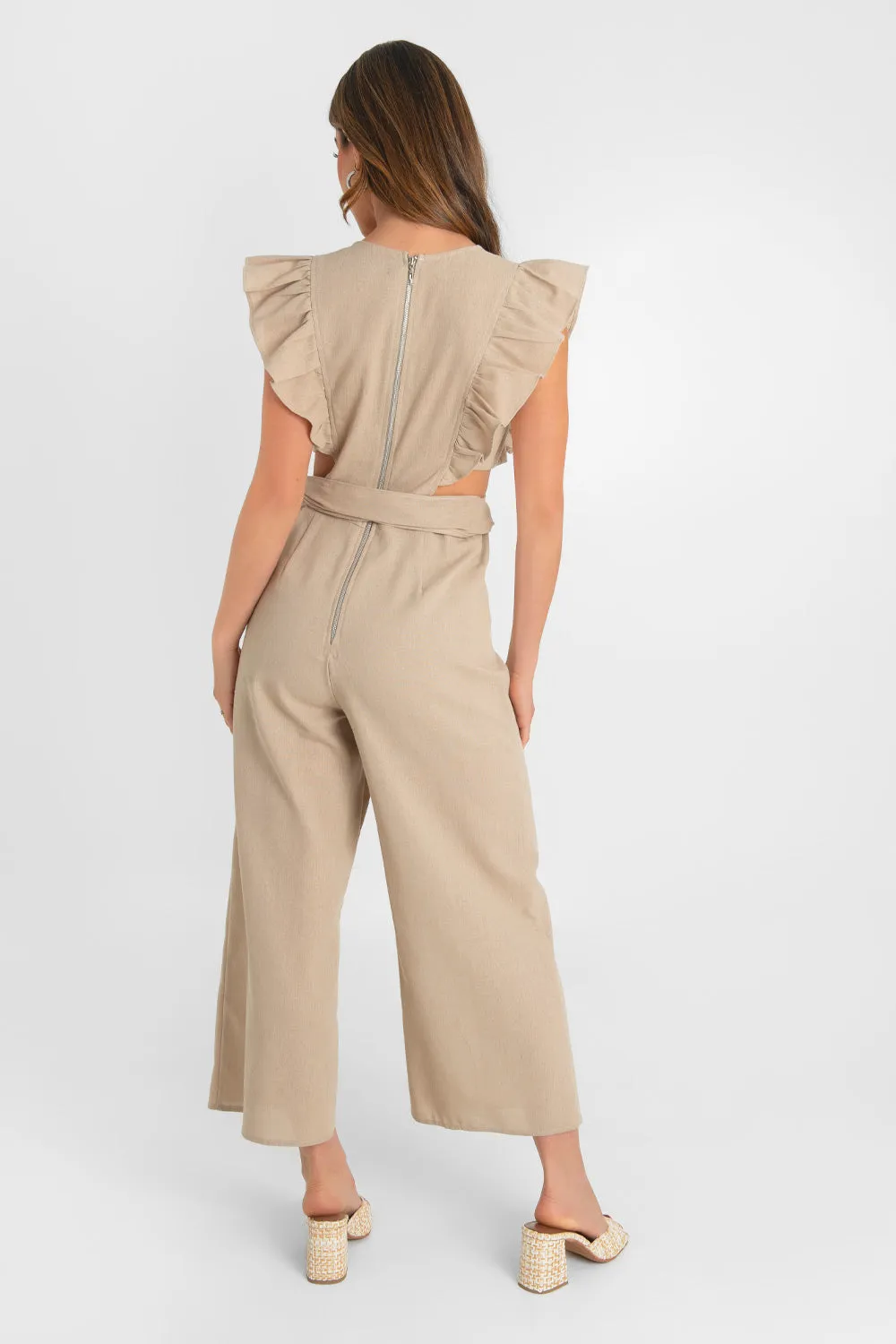 Palazzo culotte con olanes cut out cintura