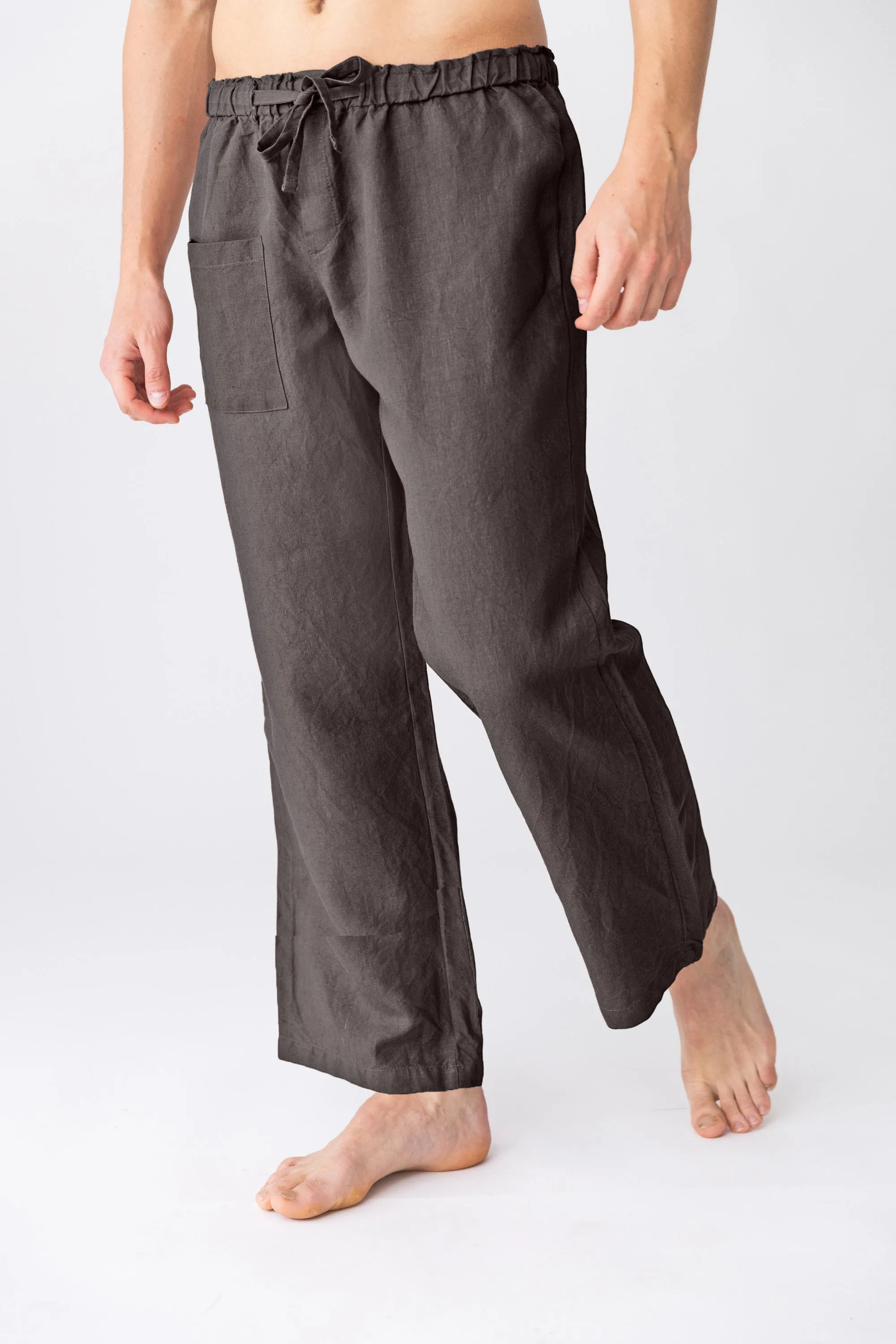 Pantalon de pyjama homme en lin gris plomb - Ronaldo