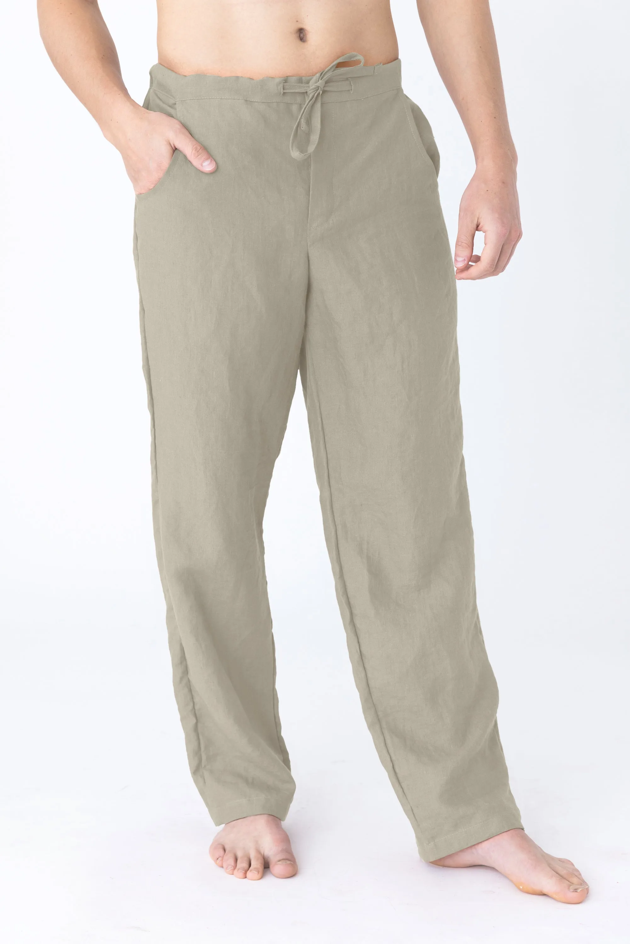 Pantalon décontracté lin homme beige naturel - Henrique