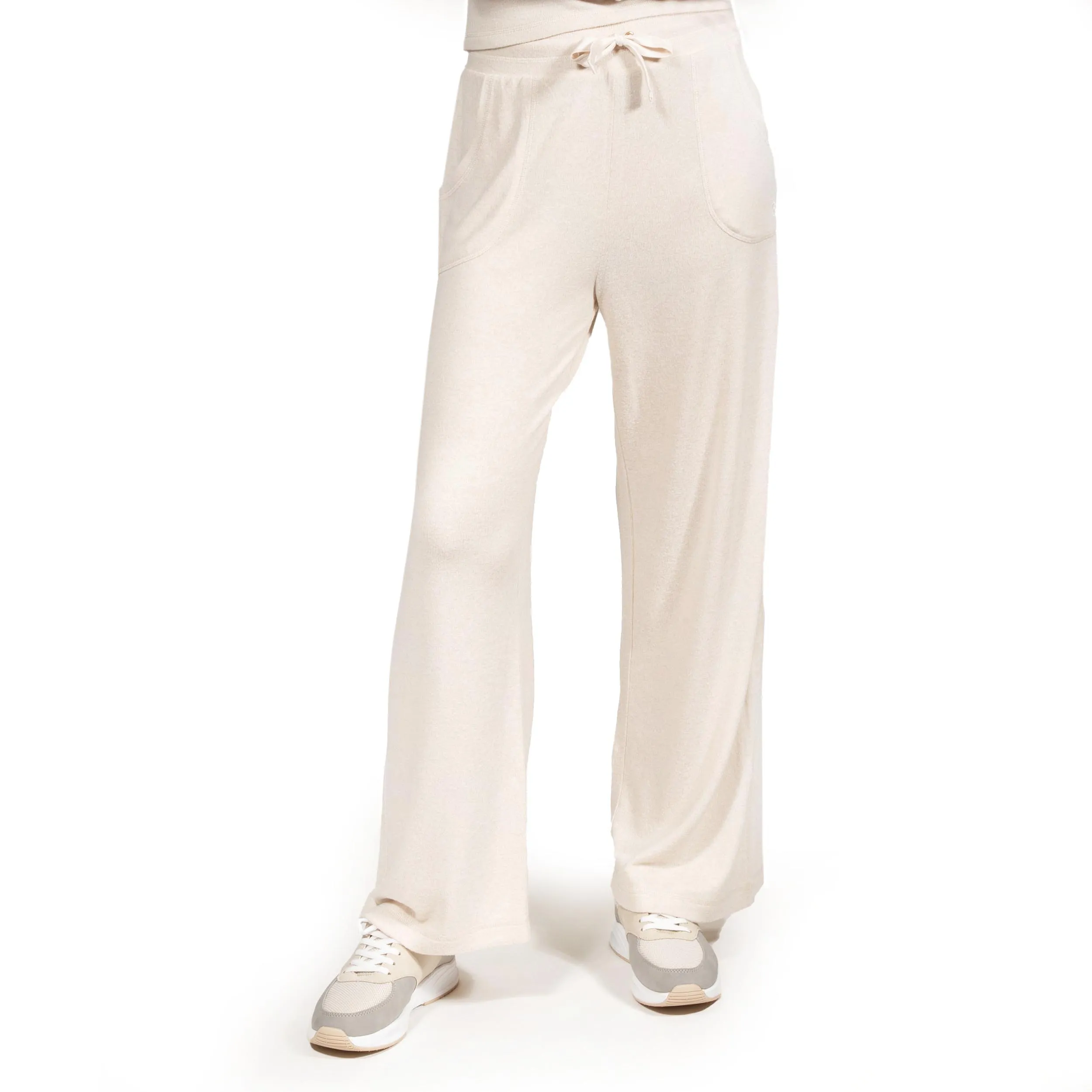 Pantalon large Femme Beige