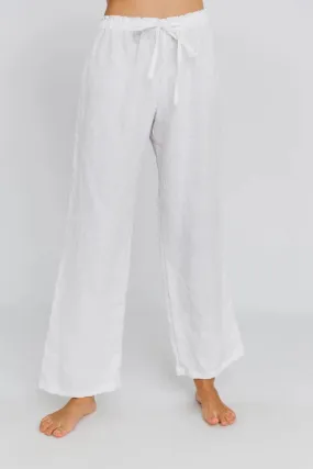 Pantalon pyjama en lin blanc optique - Malú