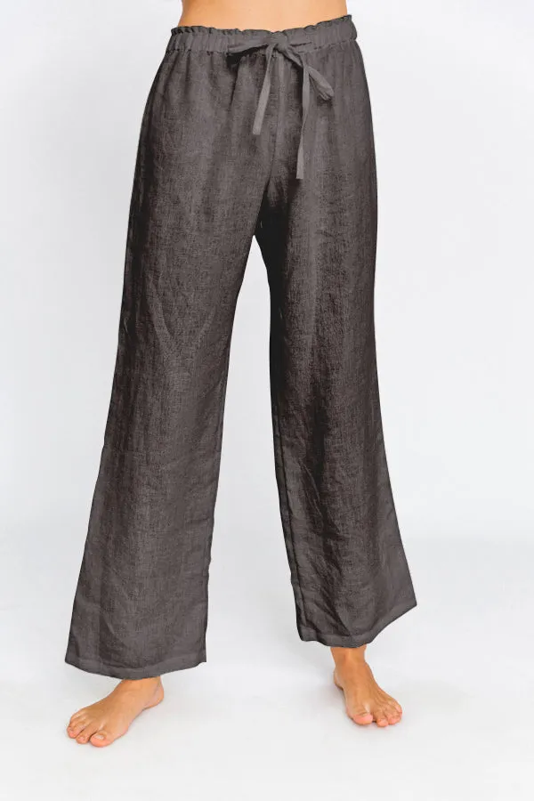 Pantalon pyjama en lin gris plomb - Malú