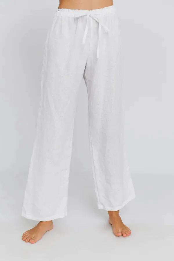 Pantalon pyjama en lin gris plomb - Malú