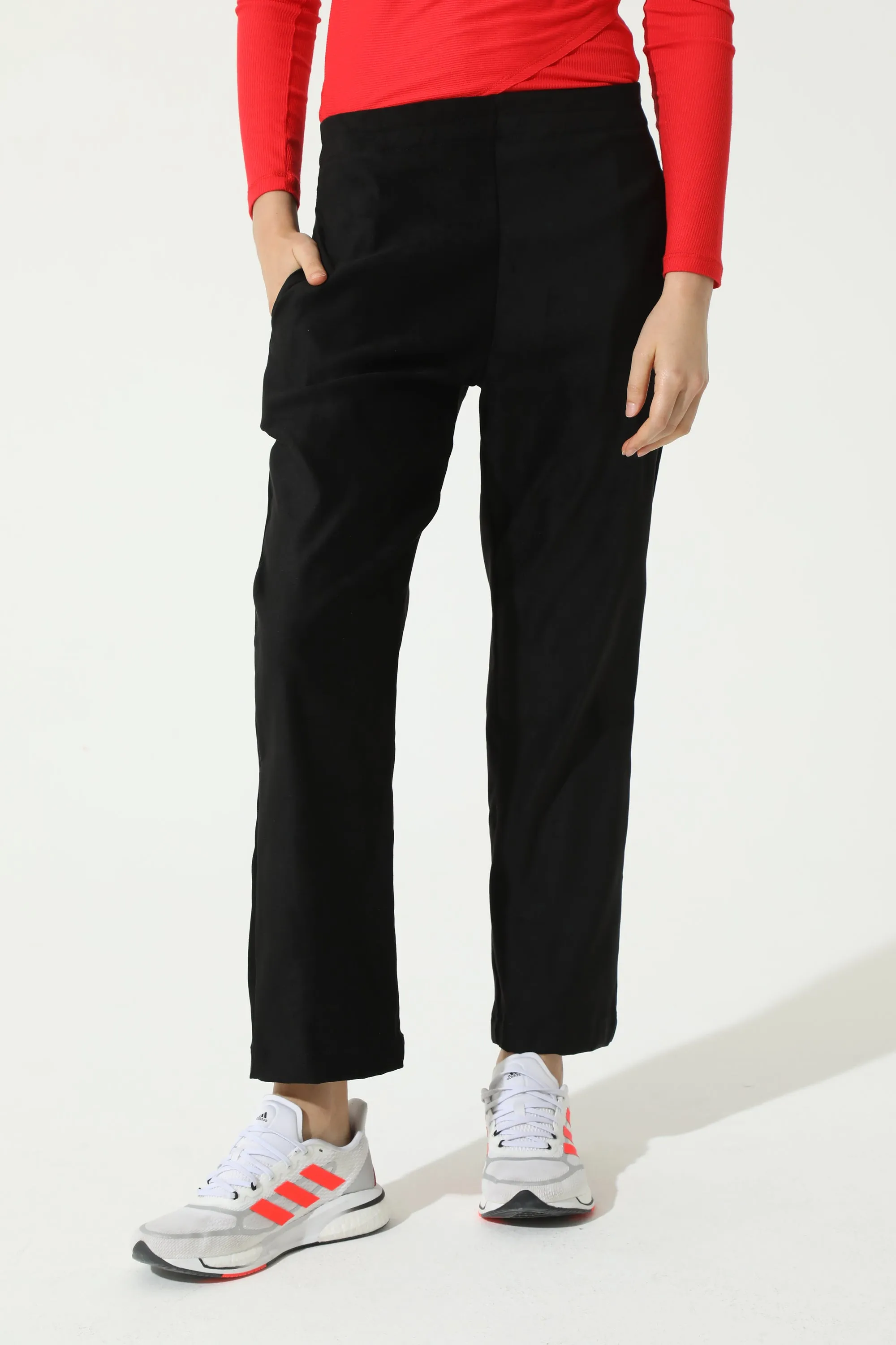 Pantalon Recto Aterciopelado Negro