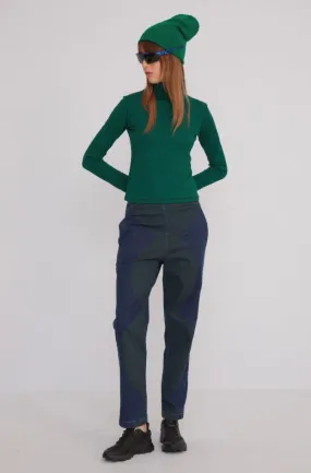 Pantalon Recto Trama Verde Oscuro