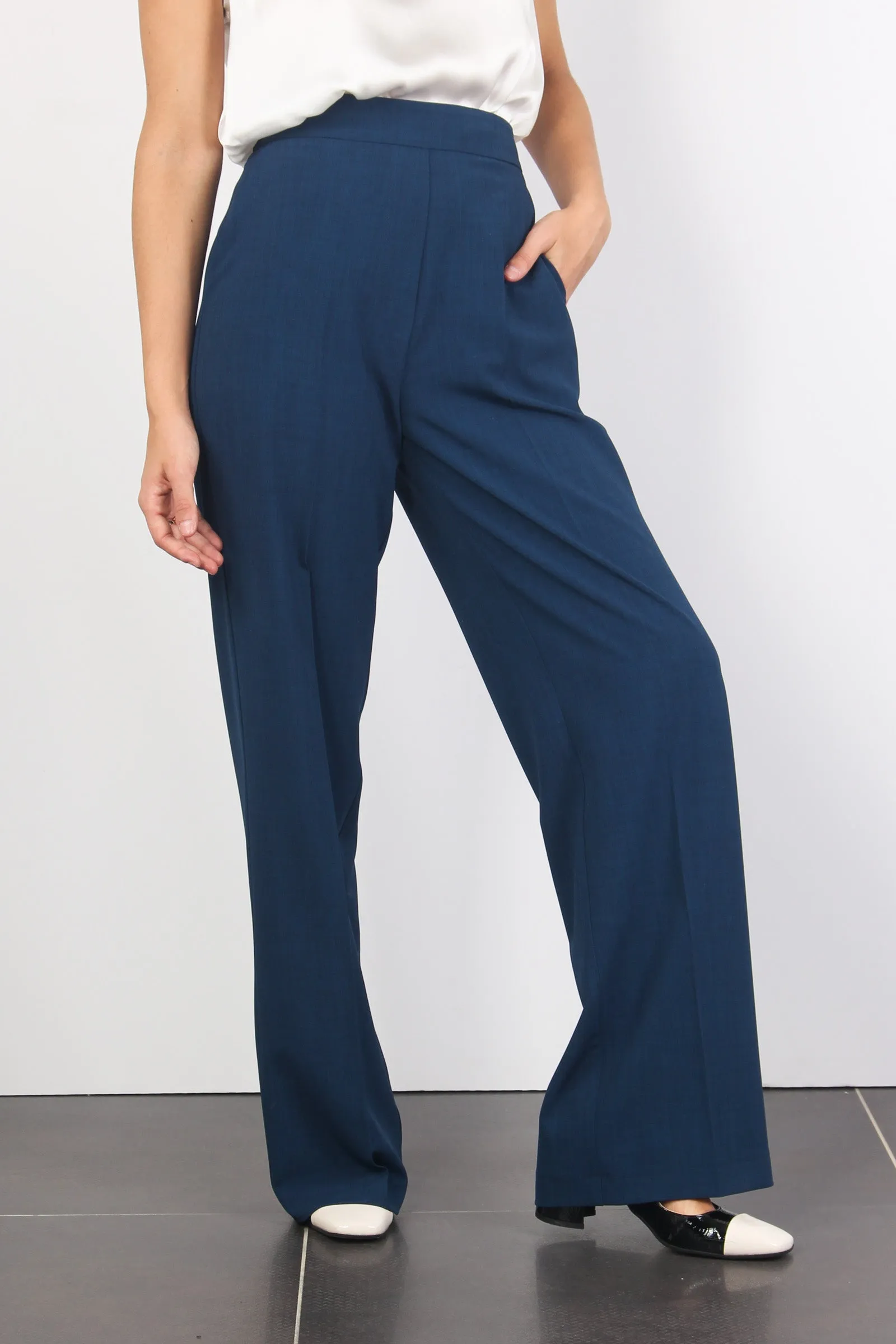 Pantalone Palazzo Elastico Blu