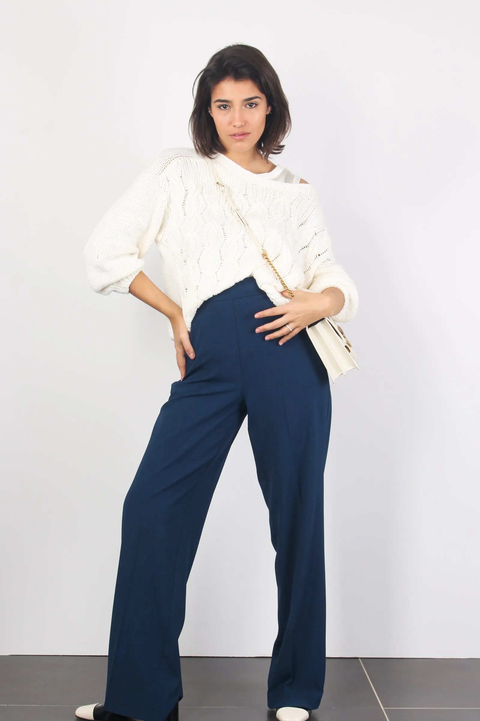 Pantalone Palazzo Elastico Blu