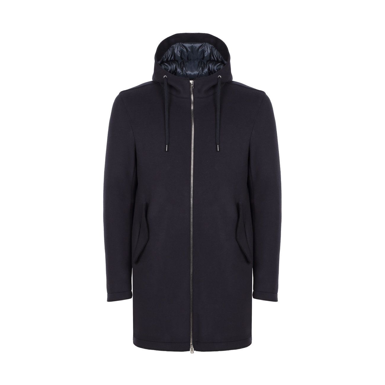 PARKA IN LANA COTTA CON INTERNO IMBOTTITO Uomo Blu Navy