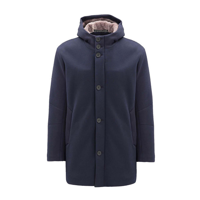 PARKA WITH HOOD SCUBA ECO FUR Man Navy Blue