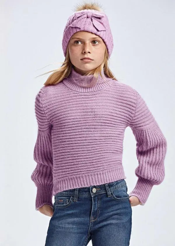 Perkins collar sweater for teen girl - Lilac