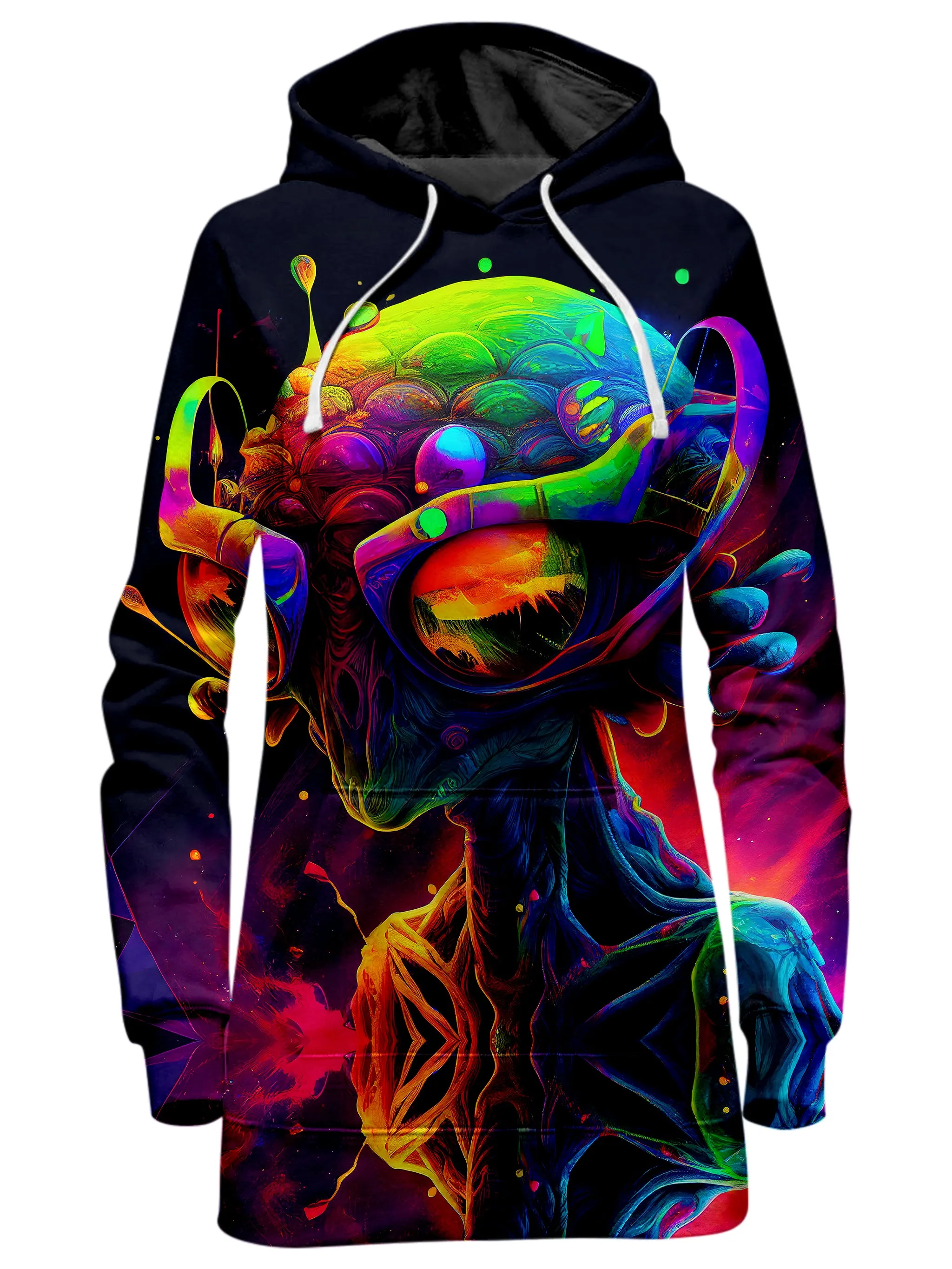 Psychedelic Alien Hoodie Dress and Leggings Combo