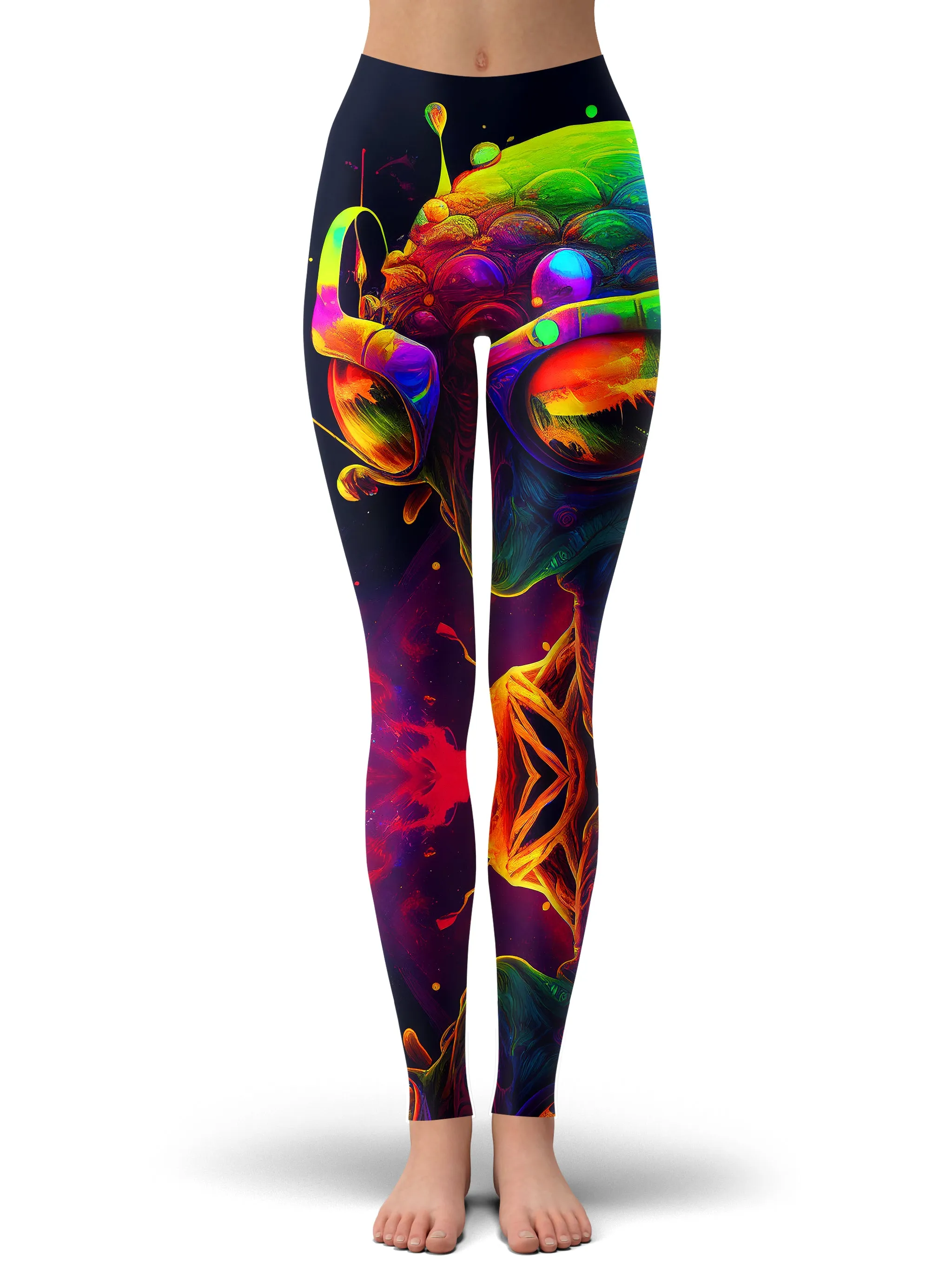 Psychedelic Alien Hoodie Dress and Leggings Combo