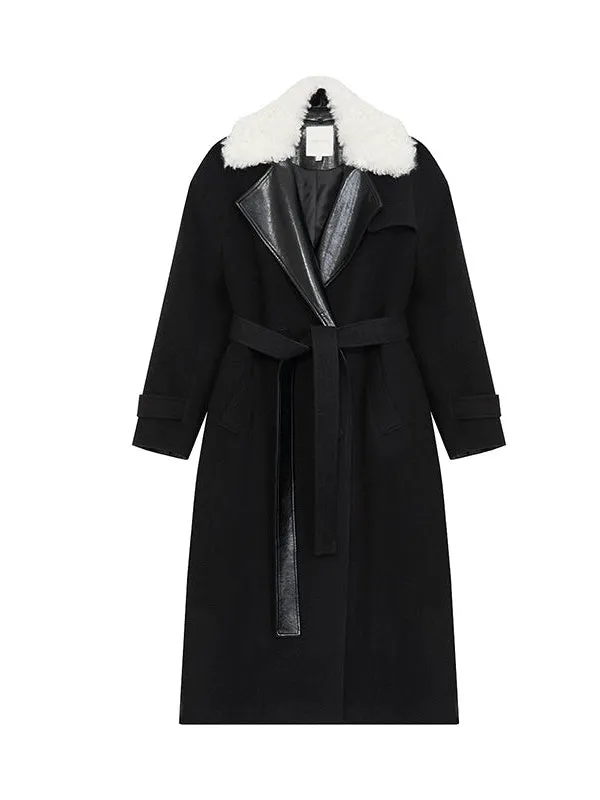 Removable Fur Coat Double-breasted Long Coat