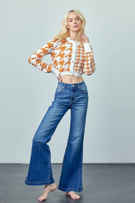 SIDE SPLIT FLARE JEANS