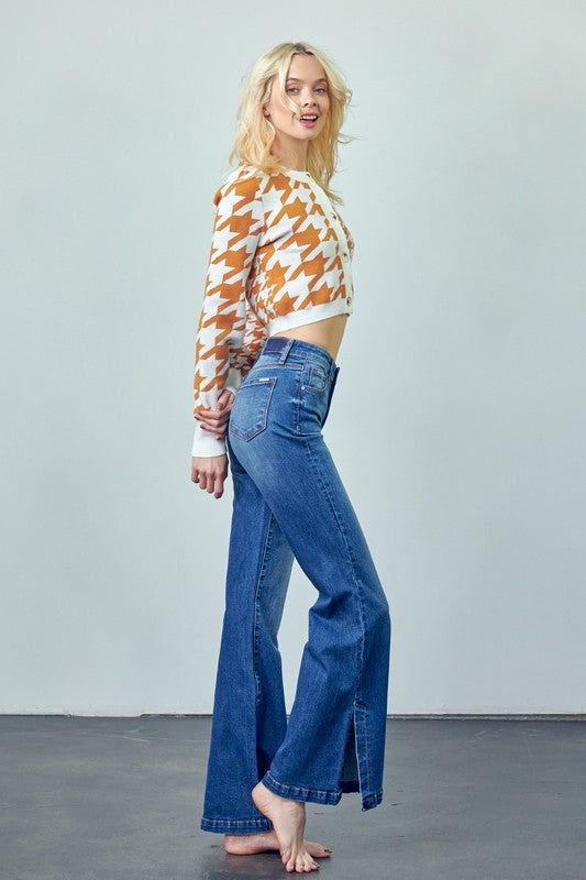 SIDE SPLIT FLARE JEANS