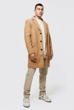 Single Breasted Wool Mix Overcoat | boohooMAN UK