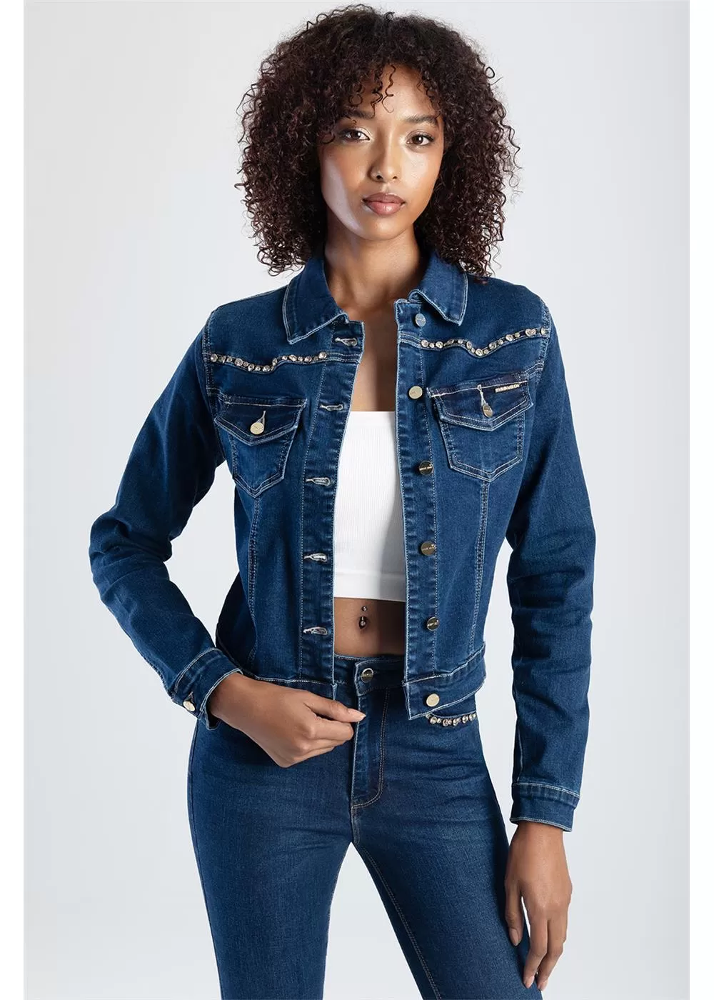 Sissyboy Js30761 Denim Jacket With Wing Embroidery