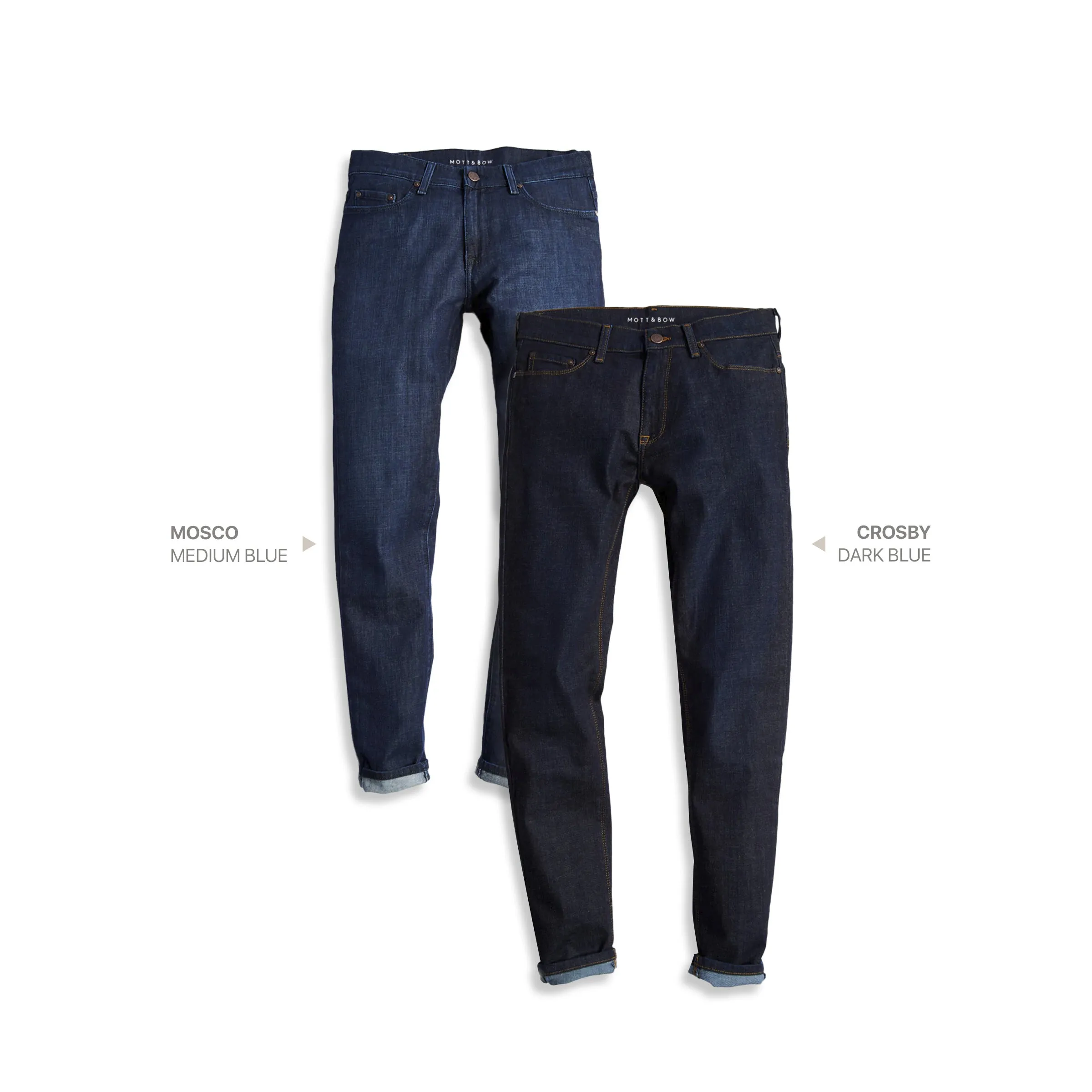 Slim Crosby Dark Blue and Mosco Medium Blue 2-Pack Jeans