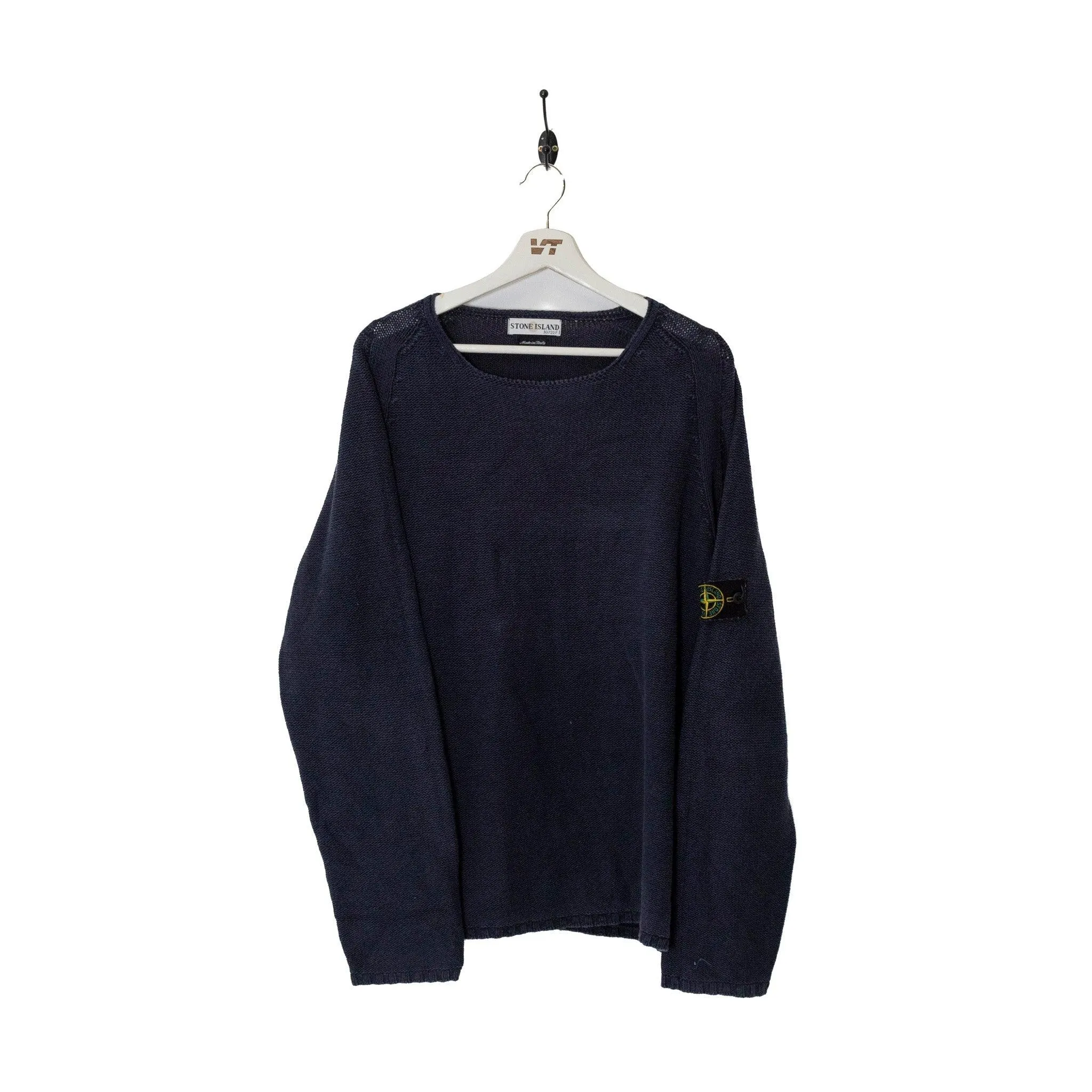 S/S 2002 Stone Island Navy Ribbed Sweater