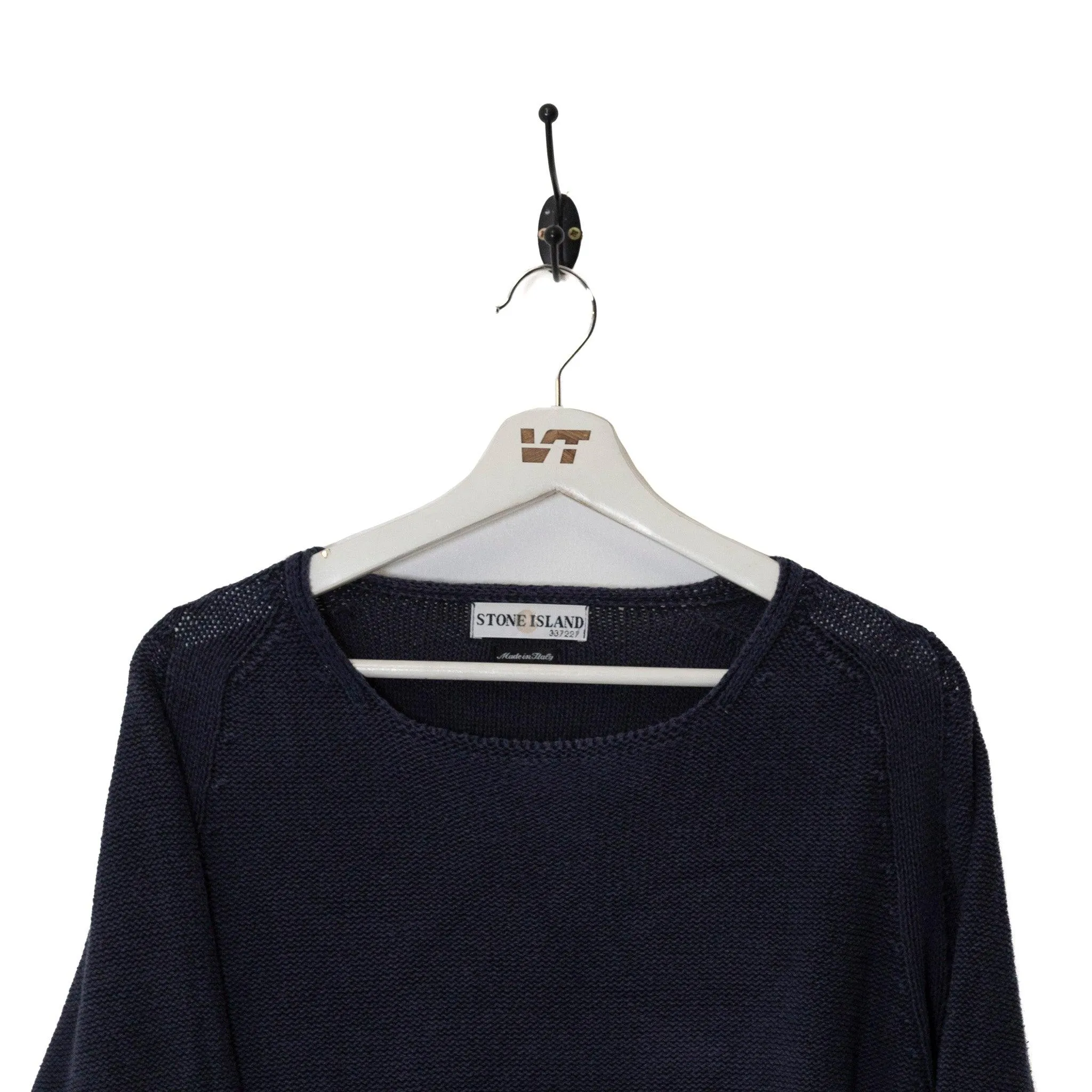 S/S 2002 Stone Island Navy Ribbed Sweater