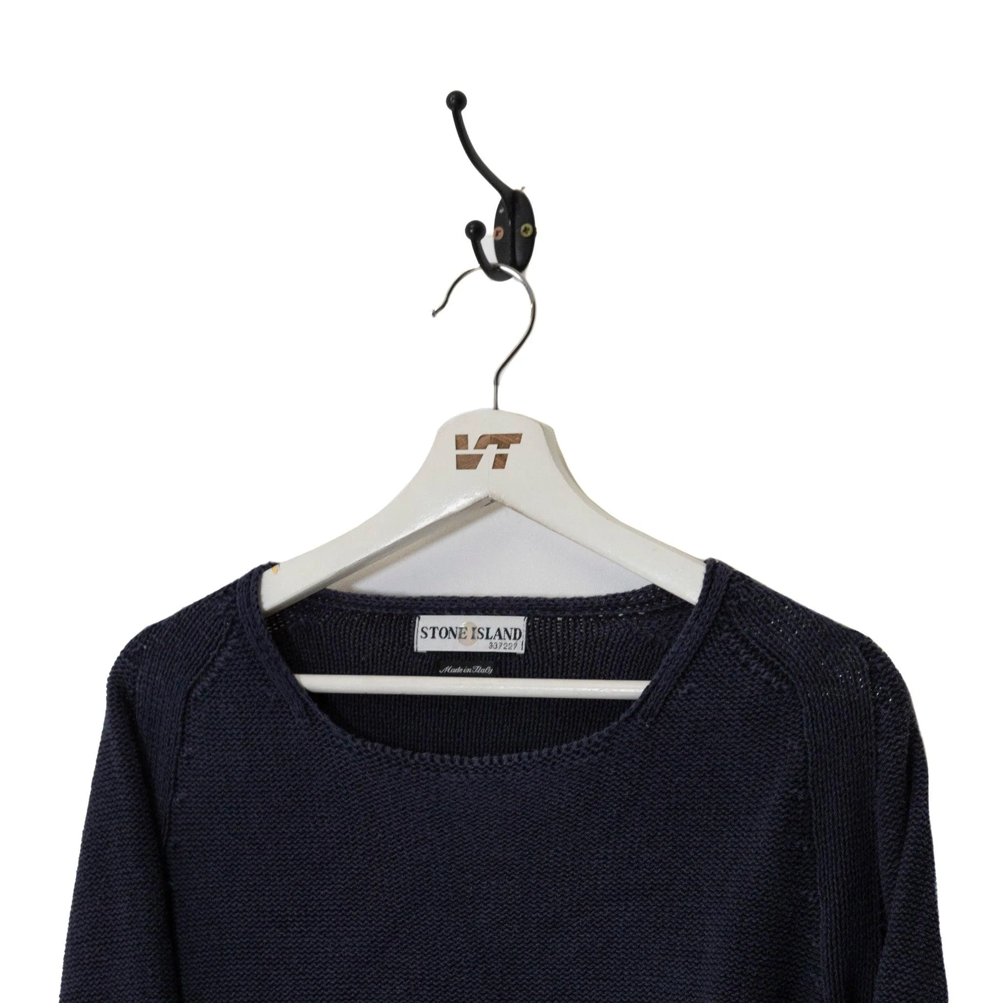 S/S 2002 Stone Island Navy Ribbed Sweater