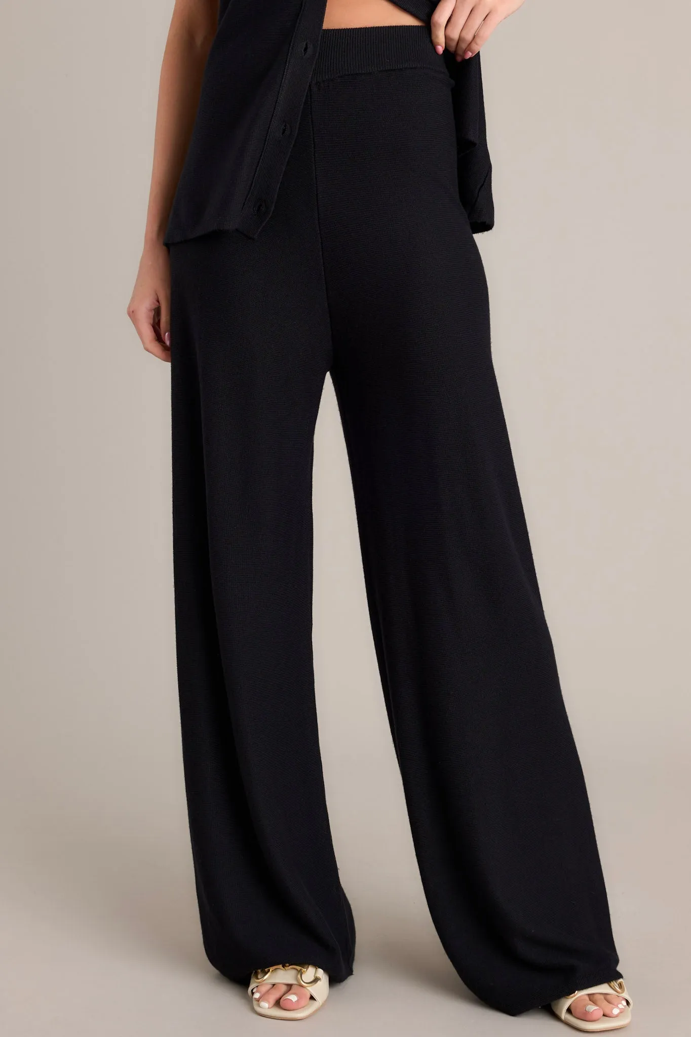 Starless Sky Black Wide Leg Sweater Pants