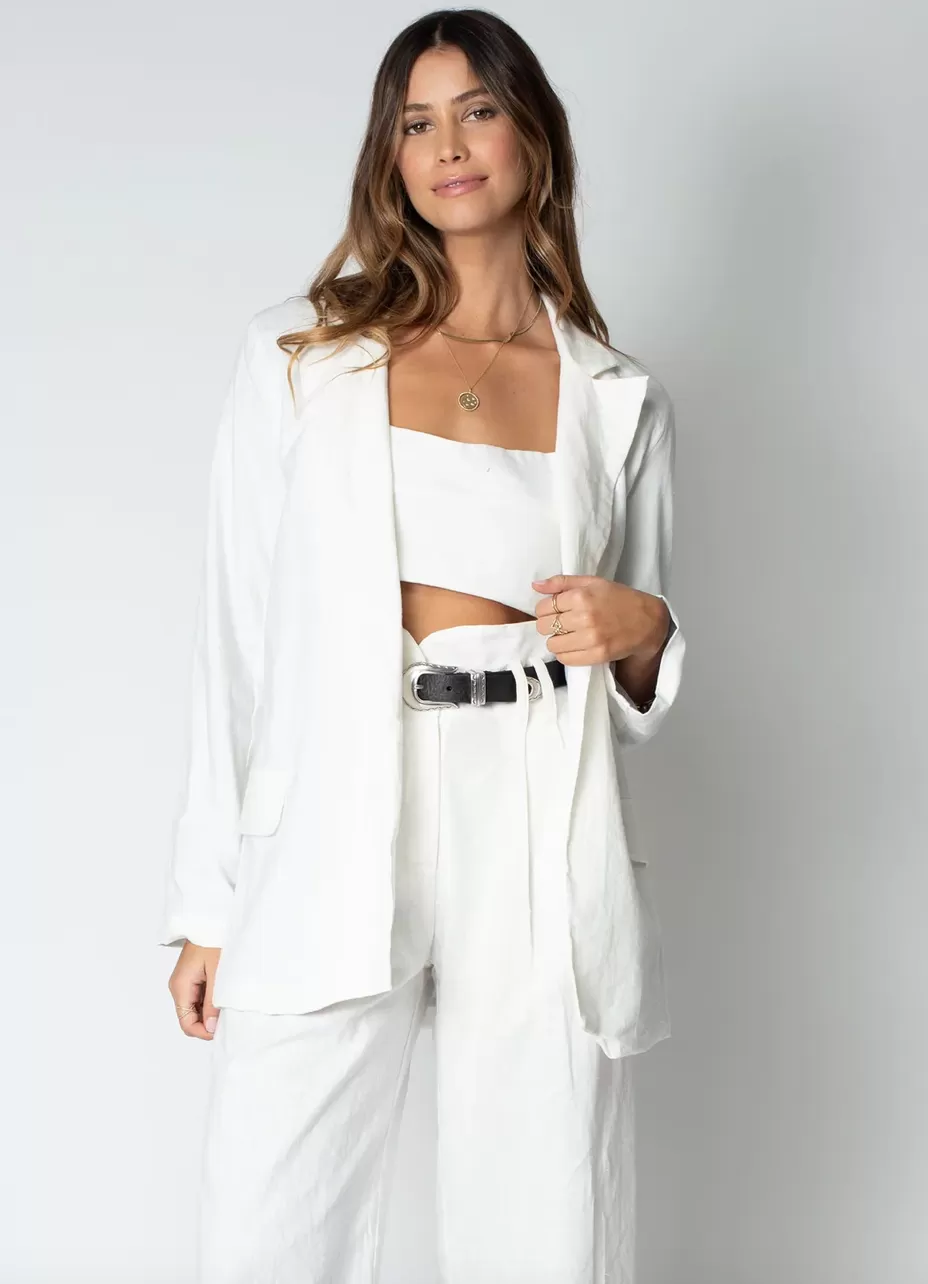 Stillwater Linen Blazer White