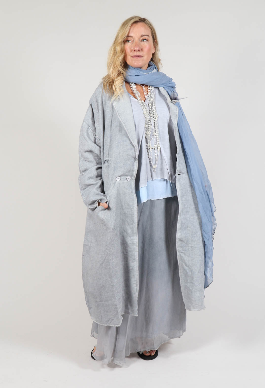 Stitch Cotton Overcoat in Original Grey