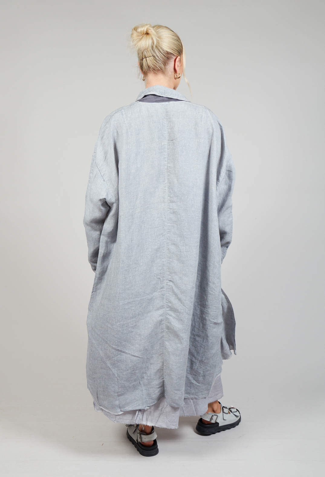 Stitch Cotton Overcoat in Original Grey