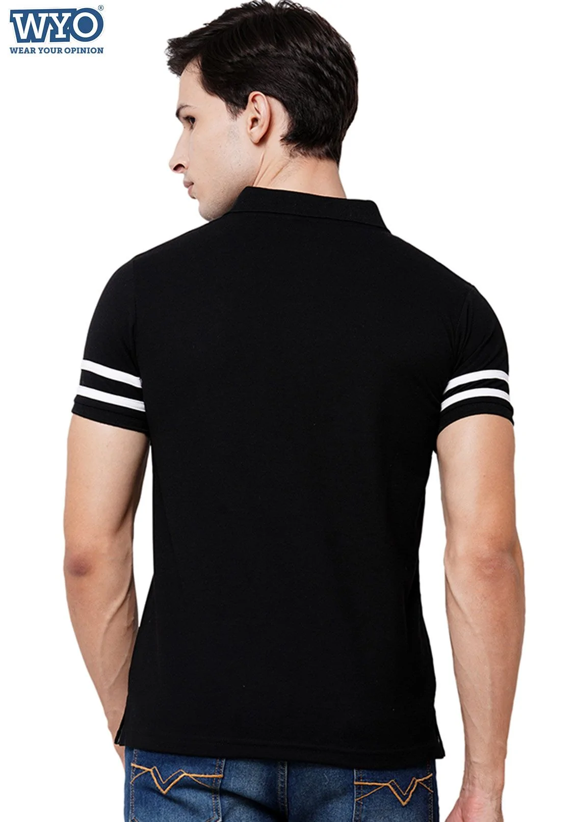 Superhero Black Panther Stripe Polo