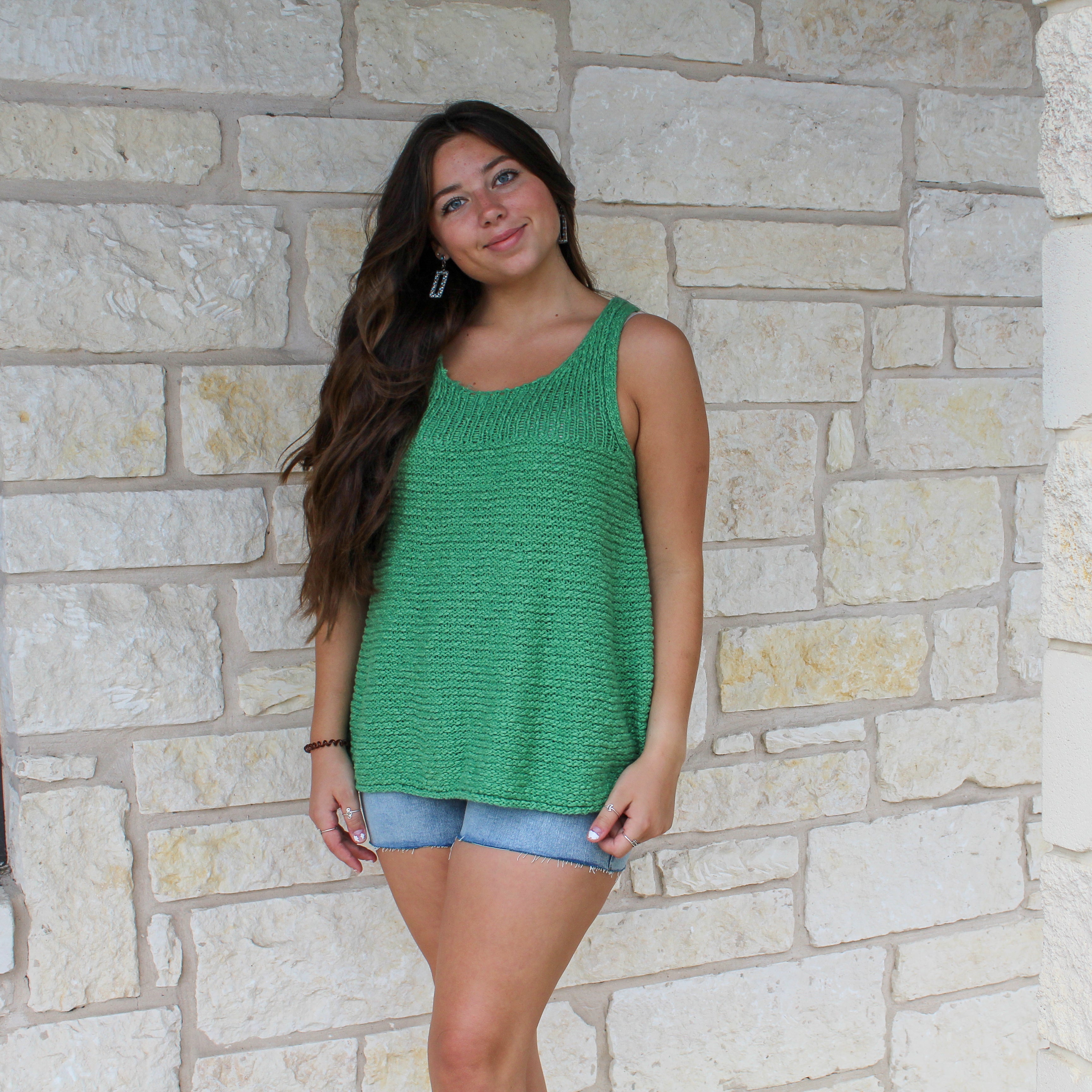 Swing Sweater Tank Green