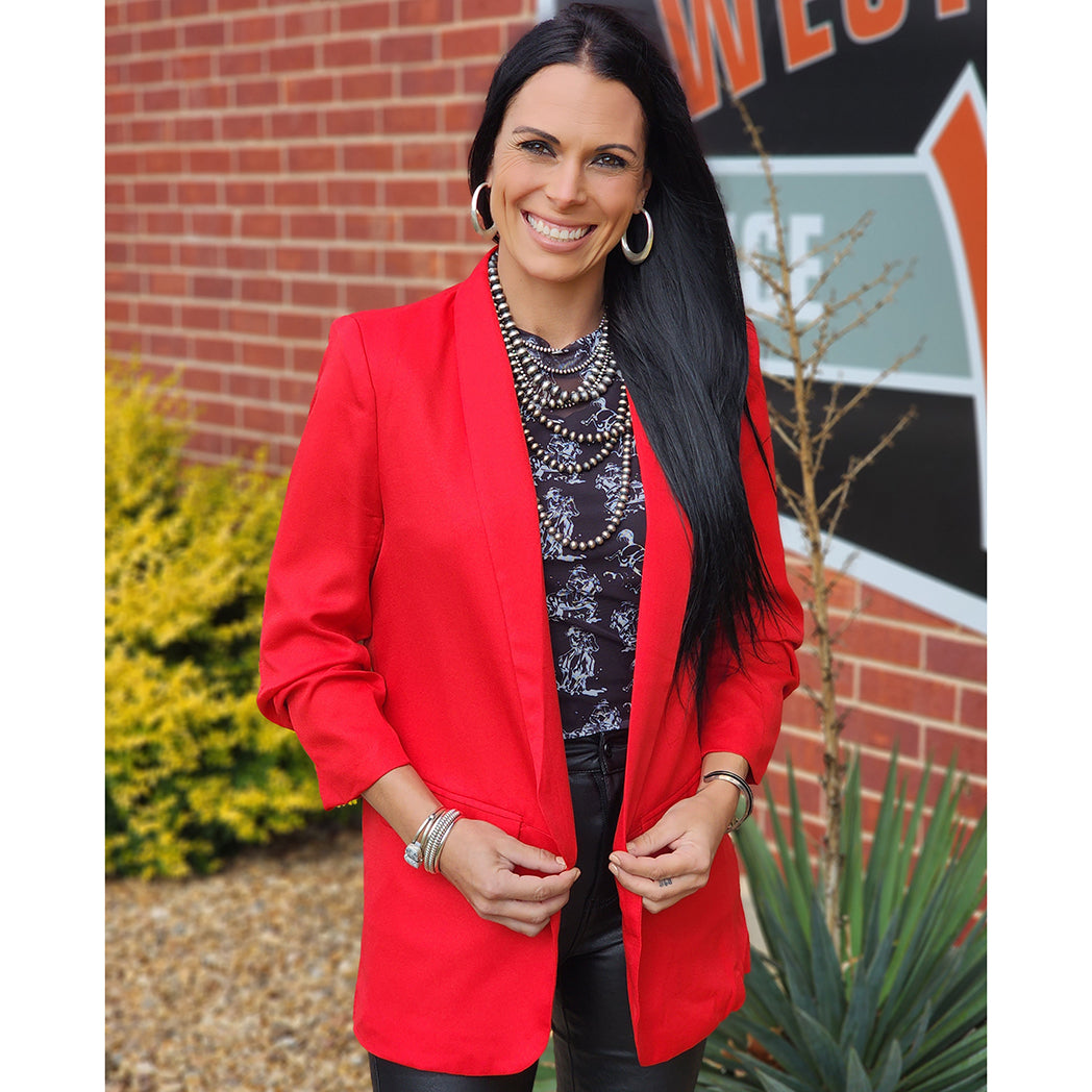 Tailored Red Blazer