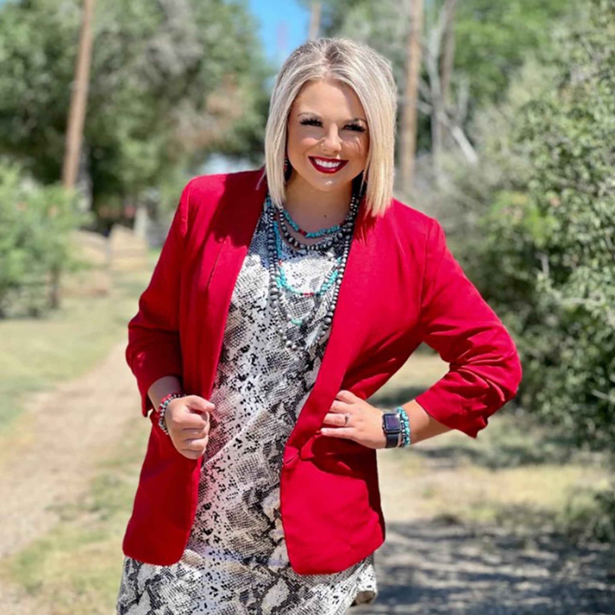 Tailored Red Blazer