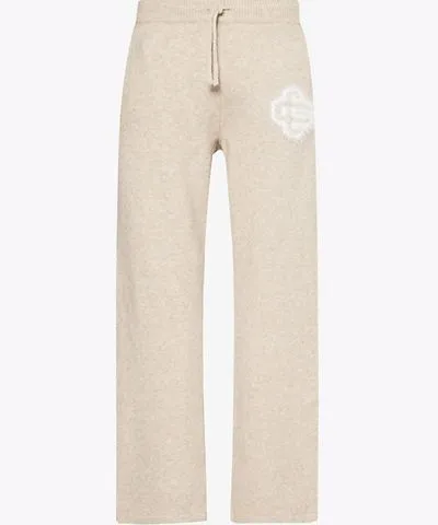 The Couture Club Mens Beige Emblem straight-leg stretch-knit jogging bottoms