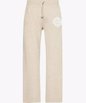 The Couture Club Mens Beige Emblem straight-leg stretch-knit jogging bottoms