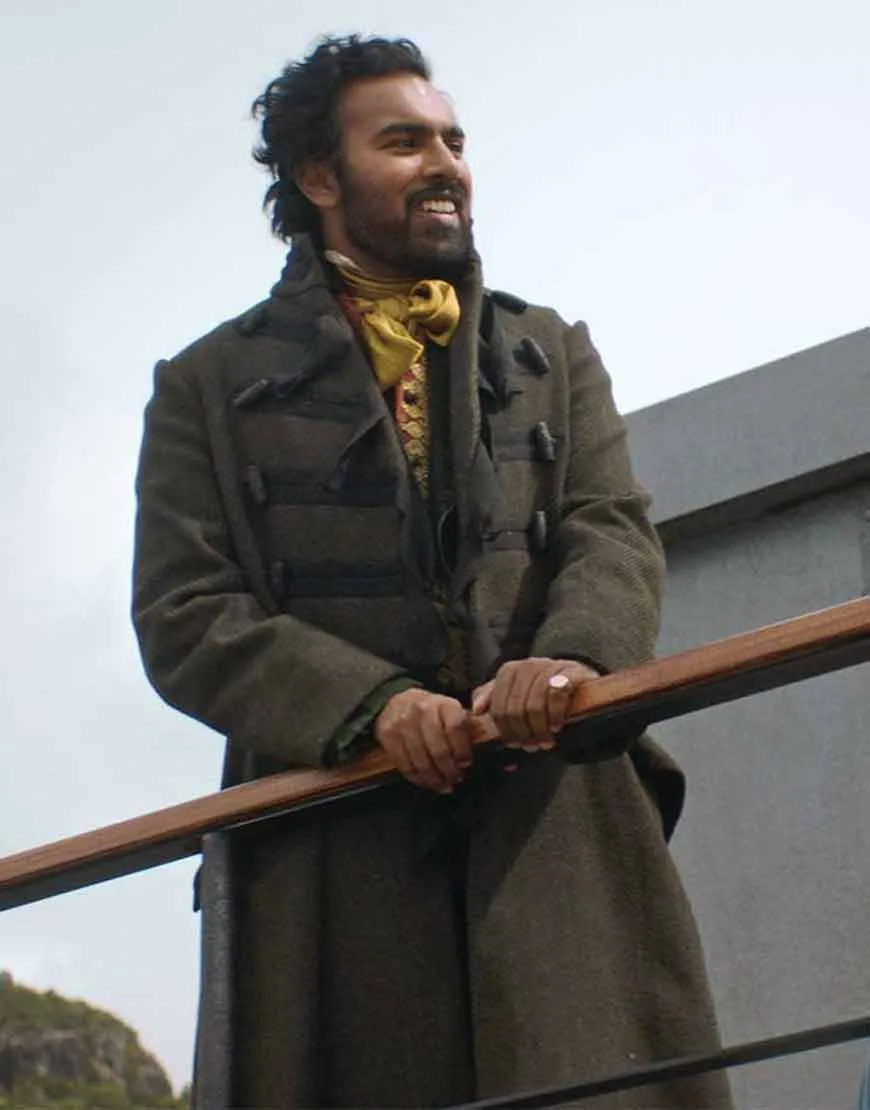 The Luminaries 2021 Emery Staines Coat | Himesh Patel Tweed Coat