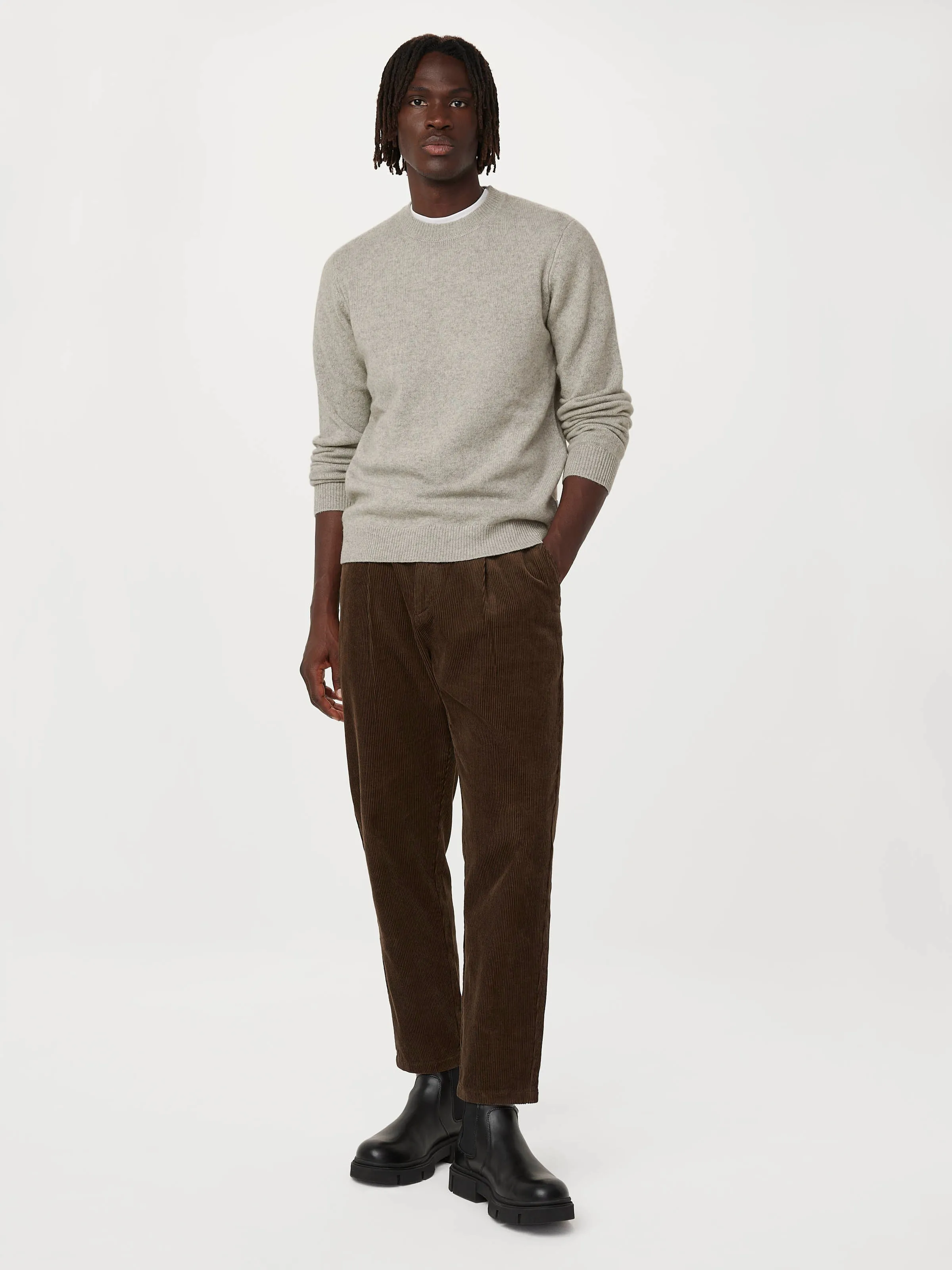 The Yak Wool Crewneck Sweater in Light Grey