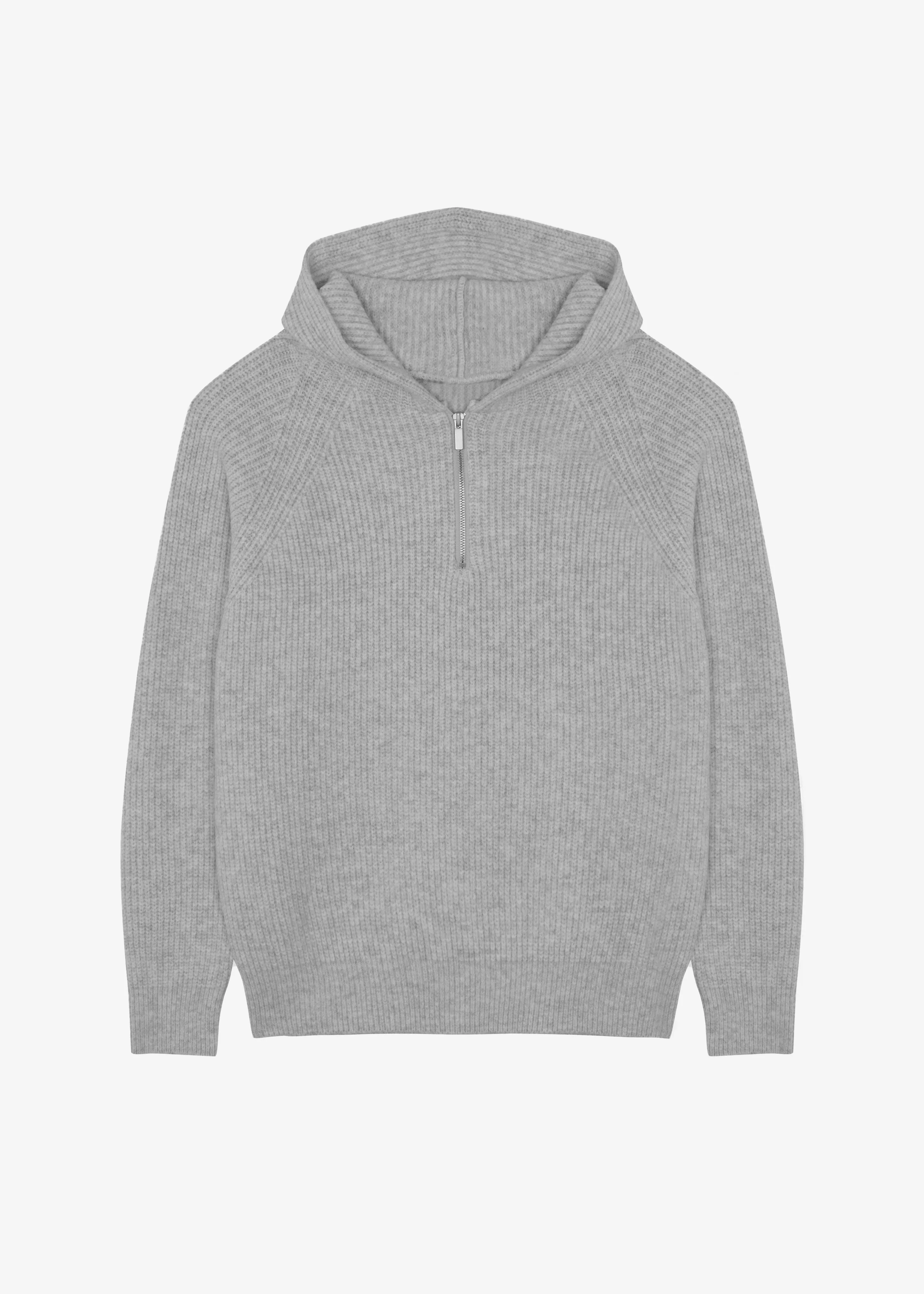 Tyler Half Zip Hoodie - Light Grey