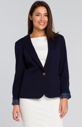 Veste blazer 1 bouton bleu marine