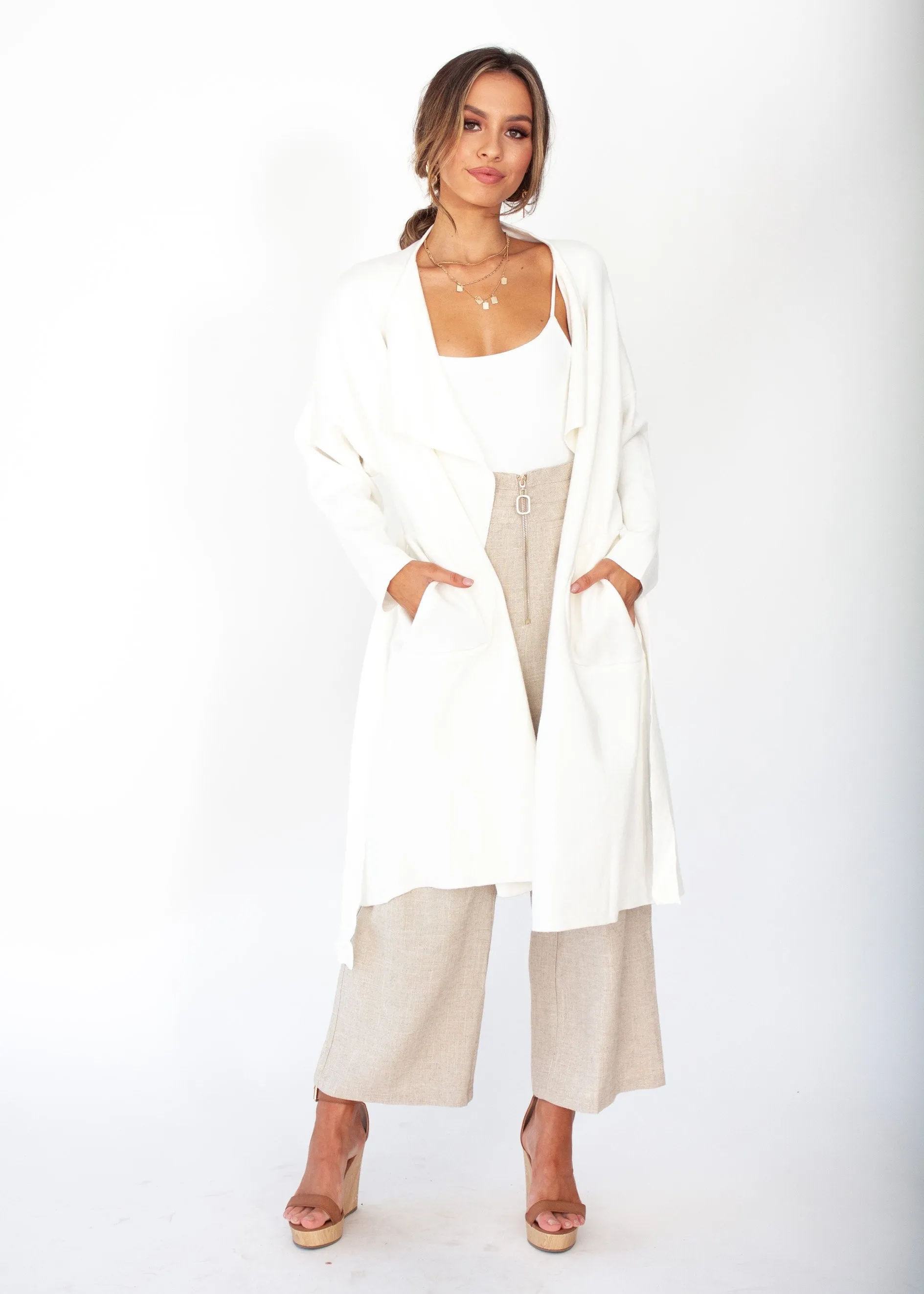 Virgo Knit Coat - White