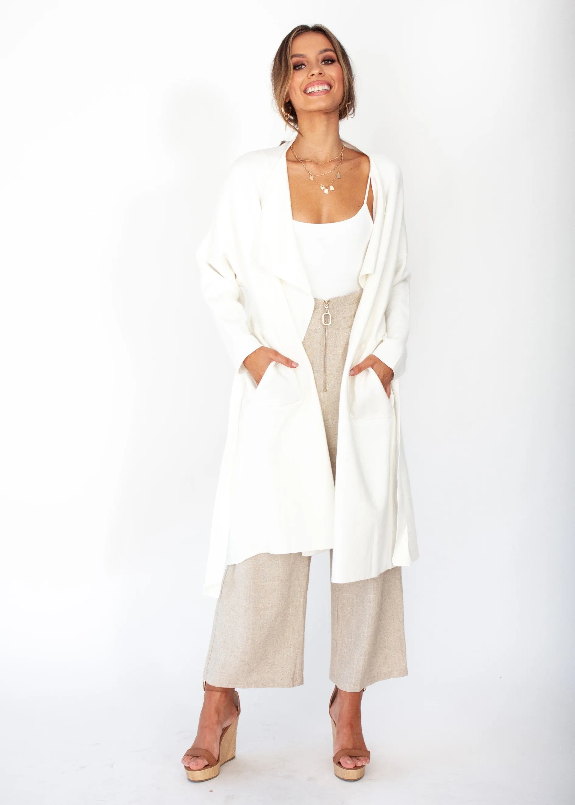 Virgo Knit Coat - White