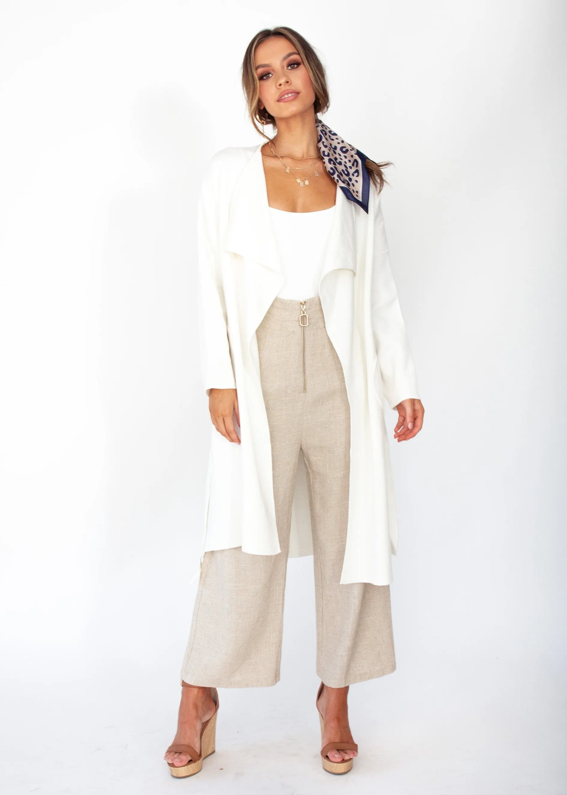 Virgo Knit Coat - White