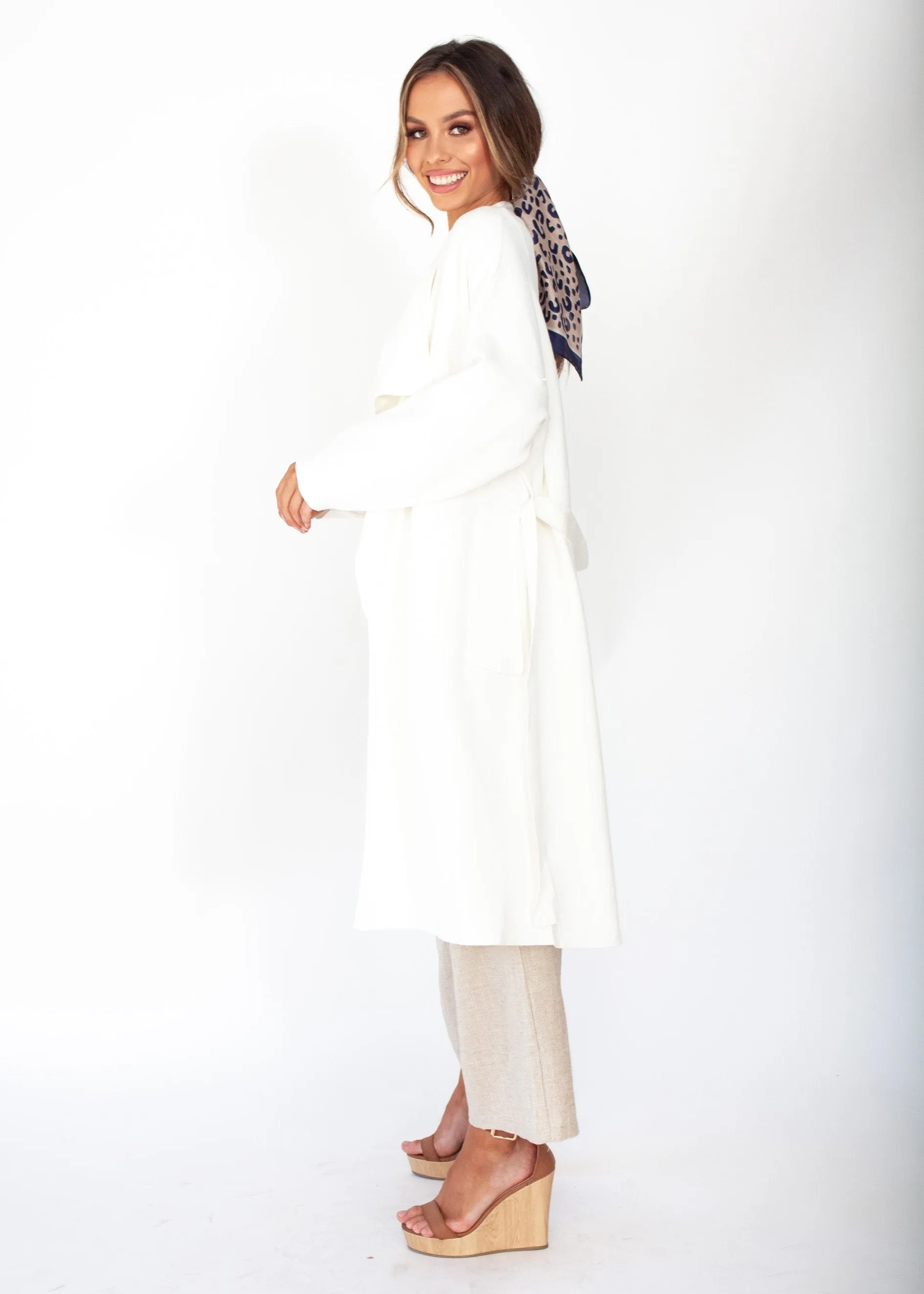 Virgo Knit Coat - White