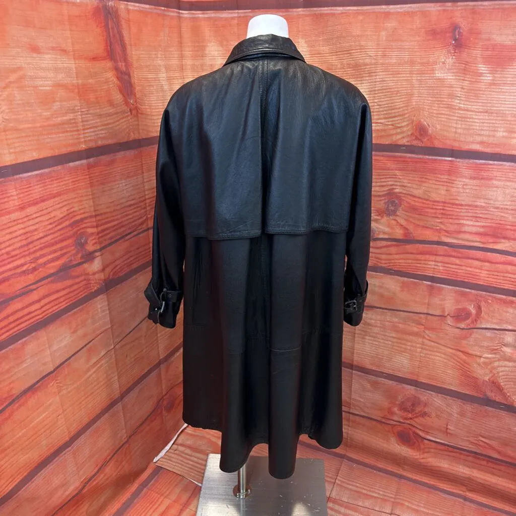 VNTG GEORGETOWN LEATHER DESIGN BLACK LEATHER COAT SIZE SMALL TCC