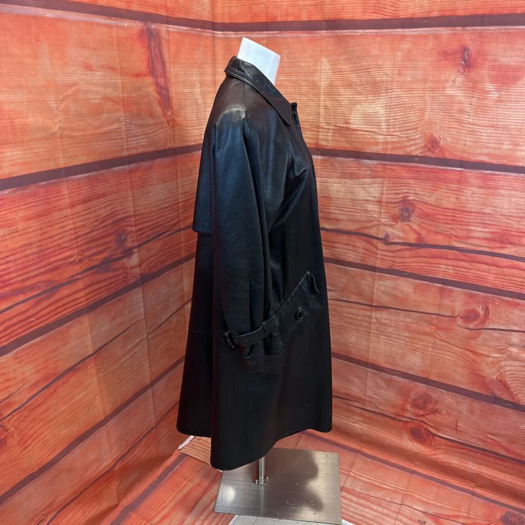 VNTG GEORGETOWN LEATHER DESIGN BLACK LEATHER COAT SIZE SMALL TCC