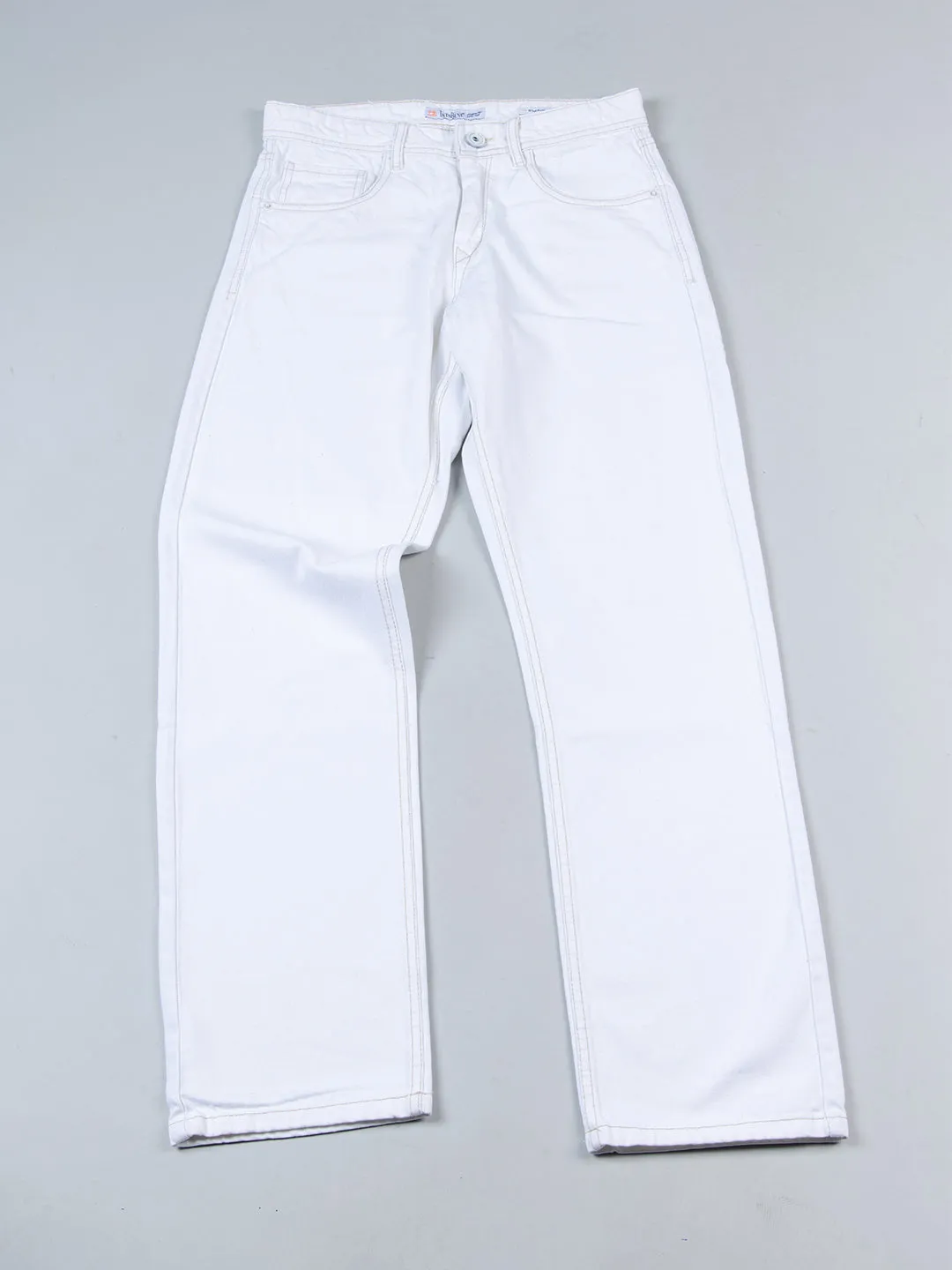 White Straight Fit Mens Jeans