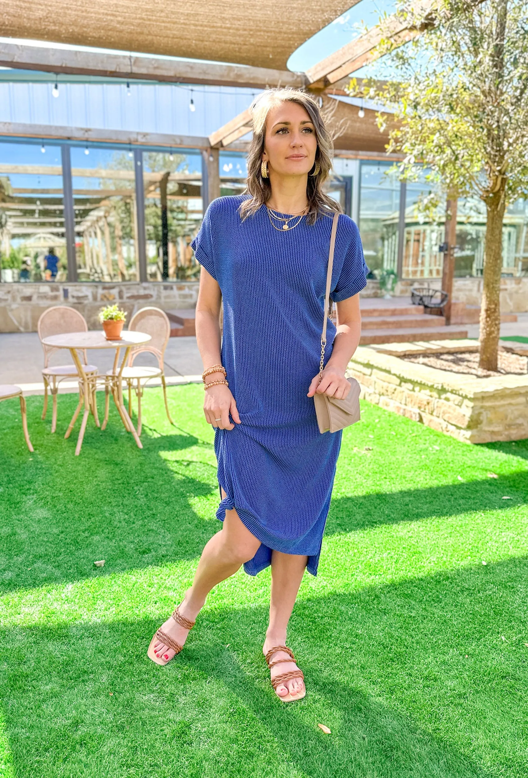 Winnie Midi Dress in Indigo