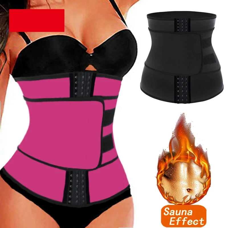 Women's Rose Red Breathable Tummy Control Waist Trainer Body Shaper Belt