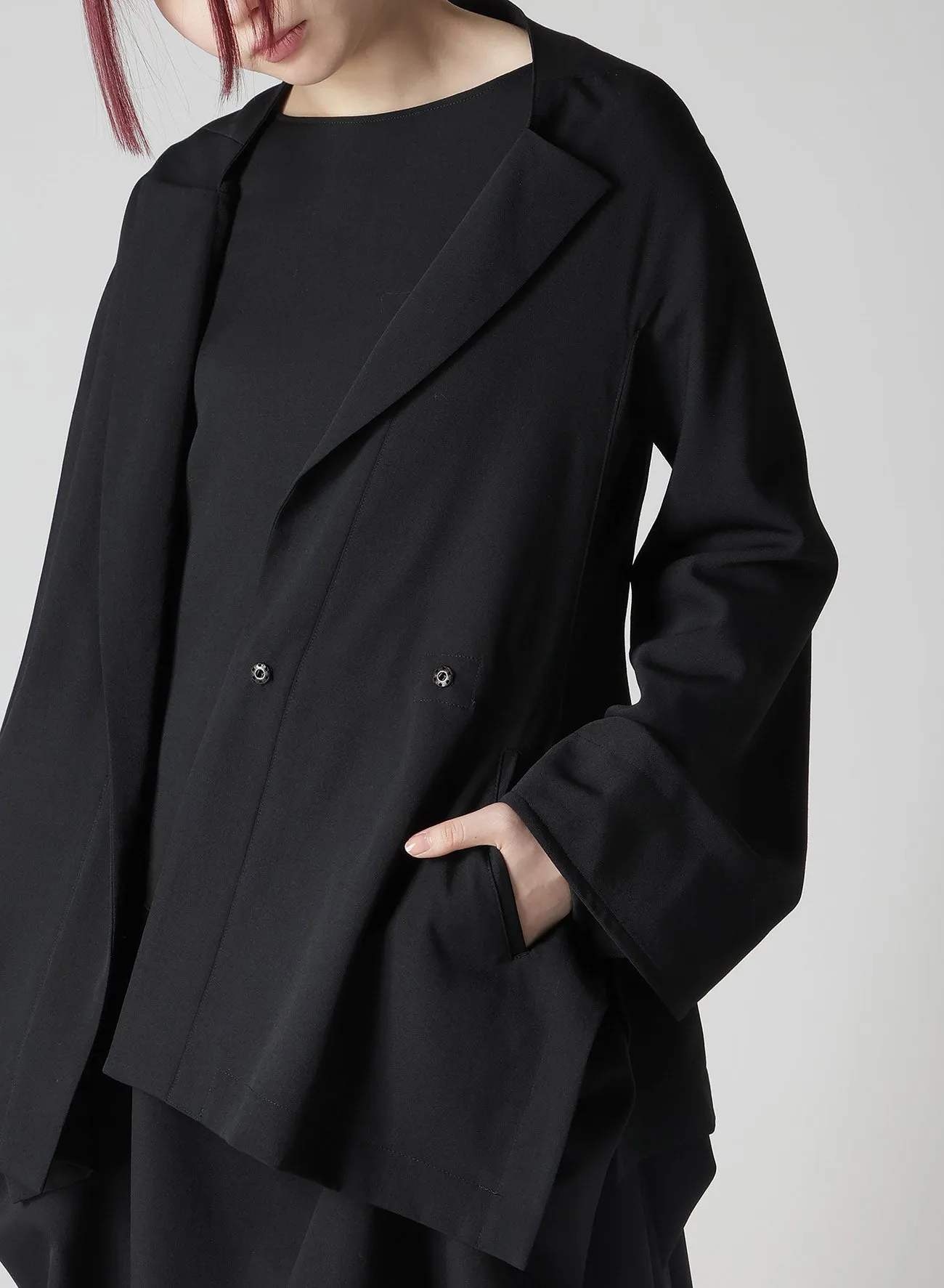 WOOL GABARDINE SLIT JACKET